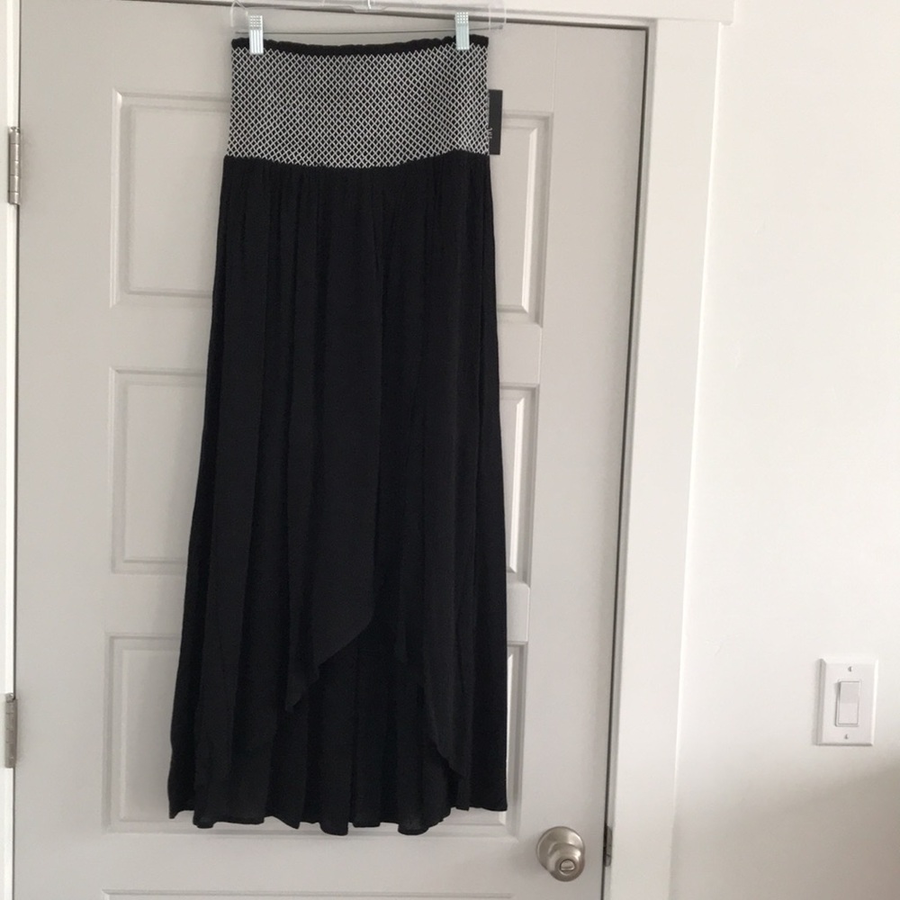 NWT INC International Concepts Black High-Low Tulip Hem Skirt S
